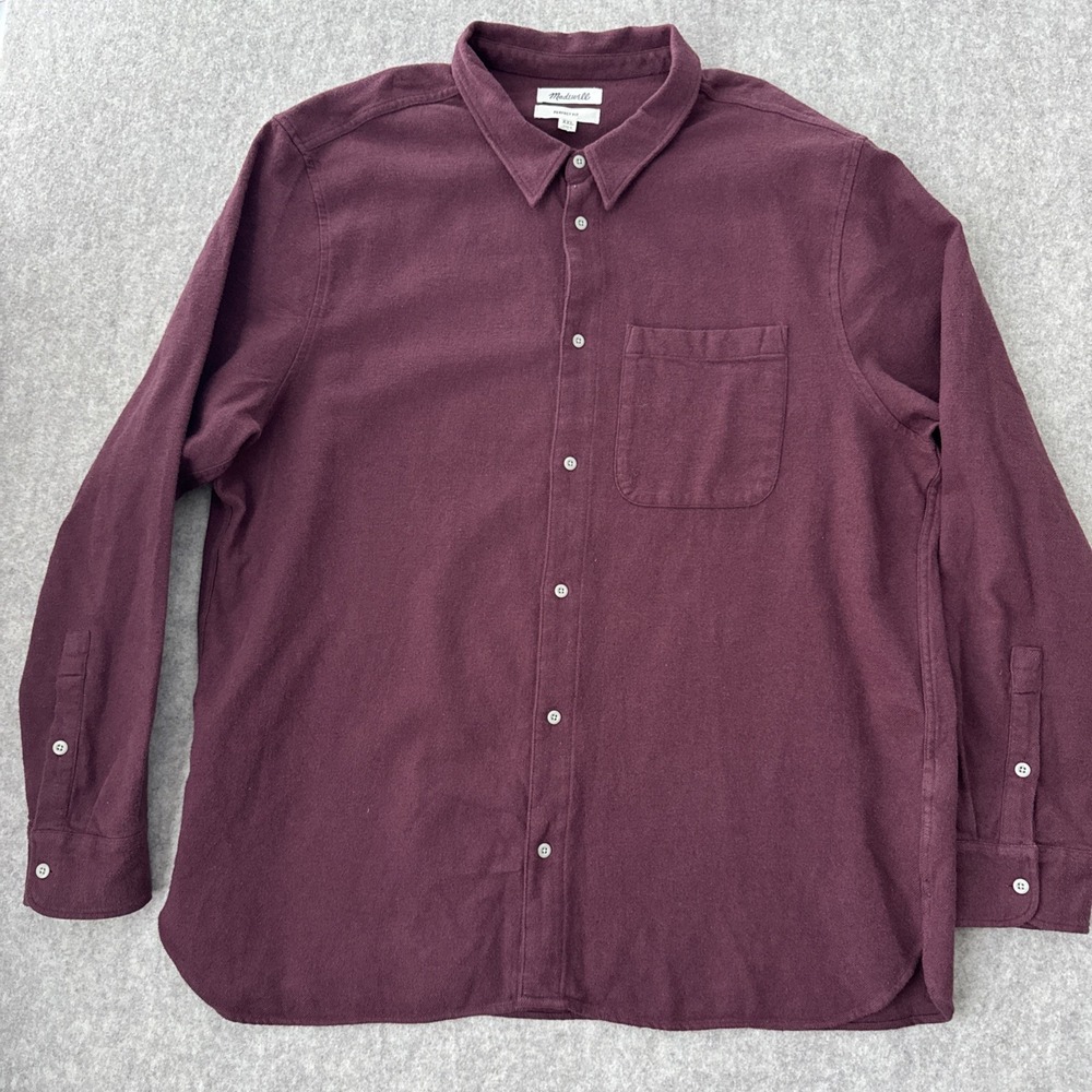 Madewell Perfect Shirt Sunday Flannel Purple Button Up Mens 2XL